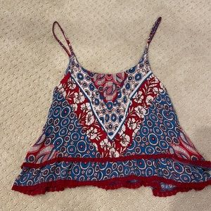 Aqua tiered flirty camisole top